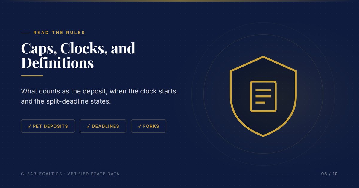 How to read security deposit caps, deadlines, and what counts as the deposit